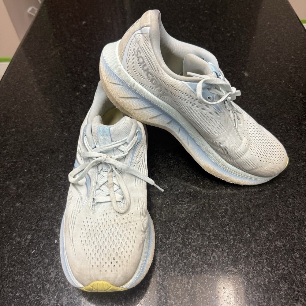 Saucony Ride 18 Womens Running Shoes 10.5 Ice Melt Light Blue Mesh S11000-150